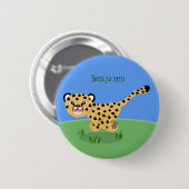 Niedlicher Kinderzettel mit Cartoon-Abbildung Button (Vorne & Hinten)