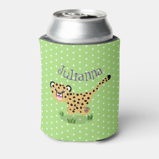 Niedlicher Kinderzettel mit Cartoon-Abbildung Dosenkühler (Kanne Rückseite)