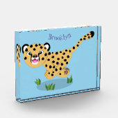 Niedlicher Kinderzettel mit Cartoon-Abbildung Fotoblock (Links)