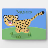 Niedlicher Kinderzettel mit Cartoon-Abbildung Fotoplatte (Vorderseite)