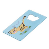 Niedlicher Kinderzettel mit Cartoon-Abbildung Geldbeutel Flaschenöffner (Vorderseite Schrägansicht)