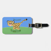 Niedlicher Kinderzettel mit Cartoon-Abbildung Gepäckanhänger (Vorderseite horizontal)