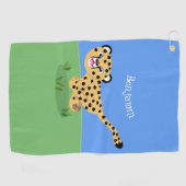 Niedlicher Kinderzettel mit Cartoon-Abbildung Golfhandtuch (Horizontal)