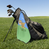 Niedlicher Kinderzettel mit Cartoon-Abbildung Golfhandtuch (Gras)