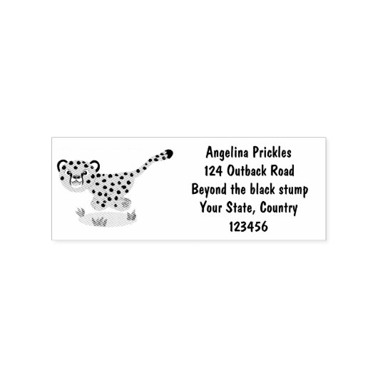 Niedlicher Kinderzettel mit Cartoon-Abbildung Gummistempel (Prägung)