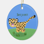 Niedlicher Kinderzettel mit Cartoon-Abbildung Keramik Ornament (Links)