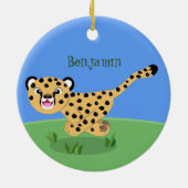 Niedlicher Kinderzettel mit Cartoon-Abbildung Keramik Ornament (Hinten)