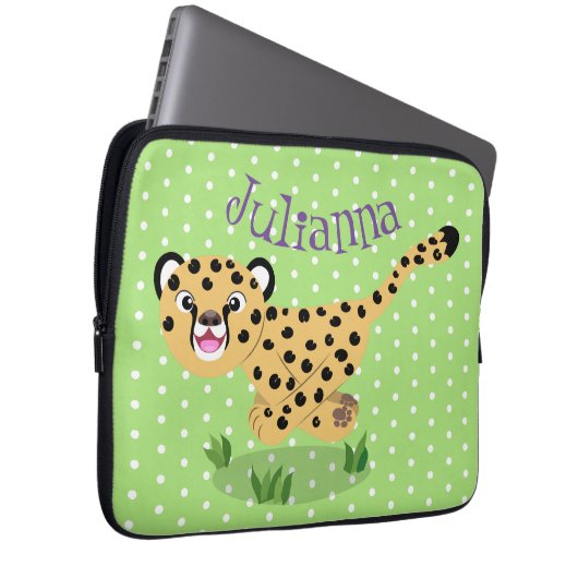 Niedlicher Kinderzettel mit Cartoon-Abbildung Laptopschutzhülle (Vorne Rechts)