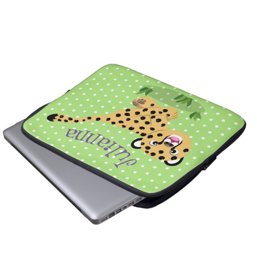 Niedlicher Kinderzettel mit Cartoon-Abbildung Laptopschutzhülle (Vorne Knopf)