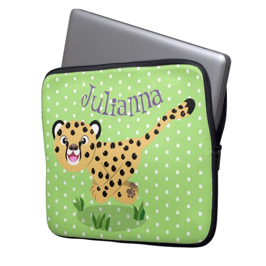 Niedlicher Kinderzettel mit Cartoon-Abbildung Laptopschutzhülle (Vorderseite Links)