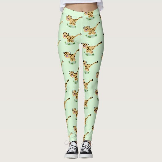 Niedlicher Kinderzettel mit Cartoon-Abbildung Leggings (Vorderseite)