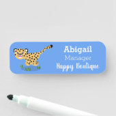 Niedlicher Kinderzettel mit Cartoon-Abbildung Namensschild (Beispiel)