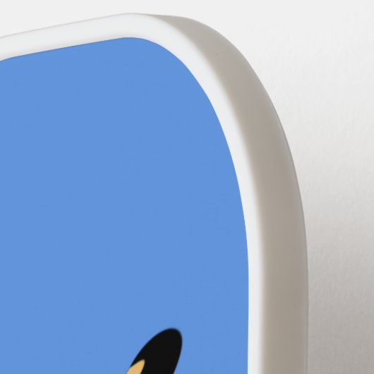 Niedlicher Kinderzettel mit Cartoon-Abbildung Pickleball Schläger (Linke Seite)