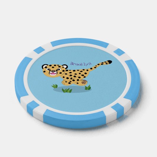 Niedlicher Kinderzettel mit Cartoon-Abbildung Pokerchips (Einzeln)