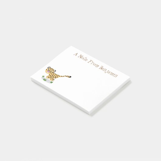 Niedlicher Kinderzettel mit Cartoon-Abbildung Post-it Klebezettel (angewinkelt)