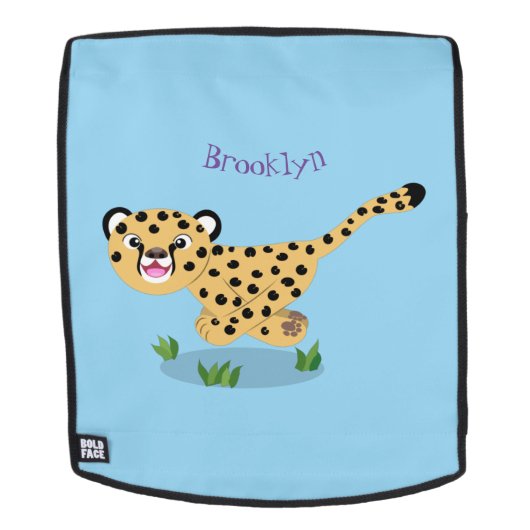 Niedlicher Kinderzettel mit Cartoon-Abbildung Rucksack (Abnehmbare Front)