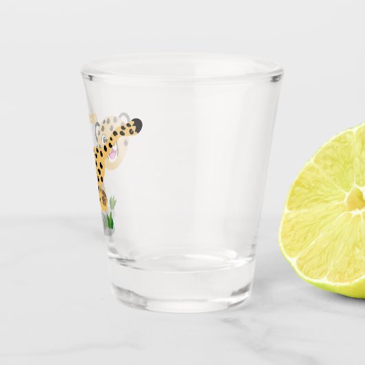 Niedlicher Kinderzettel mit Cartoon-Abbildung Schnapsglas (Rechts)