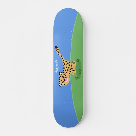 Niedlicher Kinderzettel mit Cartoon-Abbildung Skateboard (Vorne)