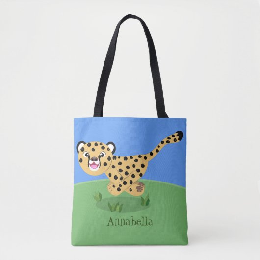 Niedlicher Kinderzettel mit Cartoon-Abbildung Tasche (Vorderseite)