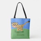 Niedlicher Kinderzettel mit Cartoon-Abbildung Tasche (Rückseite)