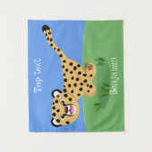 Niedlicher Kinderzettel mit Cartoon-Abbildung Wandteppich (Vorderseite)