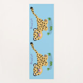 Niedlicher Kinderzettel mit Cartoon-Abbildung Yogamatte (Vorderseite)