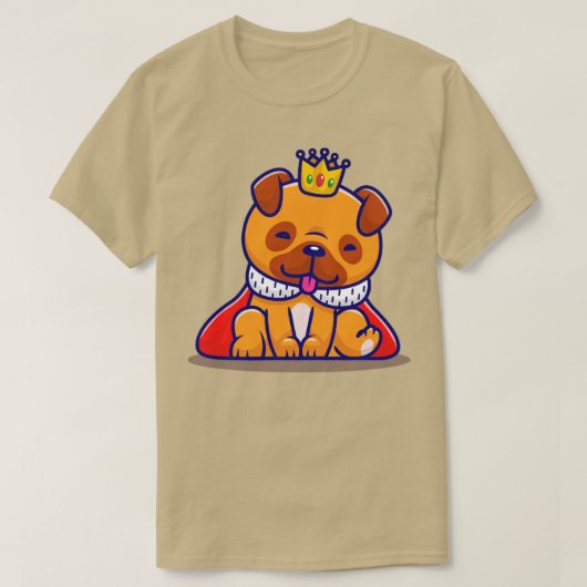 Niedlicher King Mops Hund Schlafen Cartoon T-Shirt (Design vorne)
