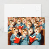 Niedlicher Kirchenchor Mäuse Postkarte (Vorne/Hinten)