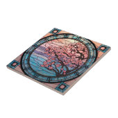 niedlicher Kirschblütenbaum Fliese (Seite)