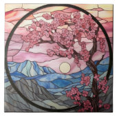 niedlicher Kirschblütenbaum Fliese (Vorderseite)