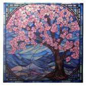 niedlicher Kirschblütenbaum Fliese (Vorderseite)