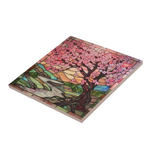 niedlicher Kirschblütenbaum Fliese (Seite)