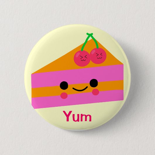 Niedlicher Kirschcremekuchen Button (Vorderseite)
