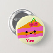 Niedlicher Kirschcremekuchen Button (Vorne & Hinten)