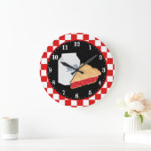 niedlicher Kirschkuchen Große Wanduhr (Zuhause)
