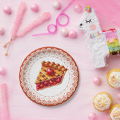 Niedlicher Kirschkuchen mit Papierteller (Party)