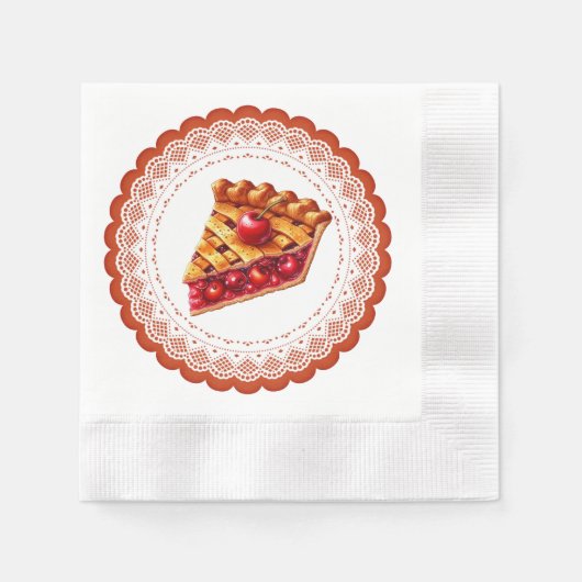 Niedlicher Kirschkuchen Serviette (Vorderseite)