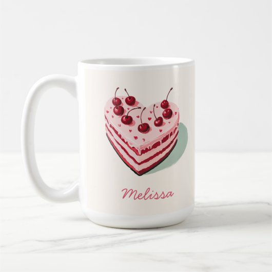 Niedlicher Kirschtort Name Valentinstag Kaffeetasse (Links)