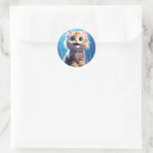 Niedlicher Kittensticker Runder Aufkleber (Tasche)