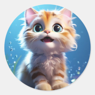 Niedlicher Kittensticker Runder Aufkleber