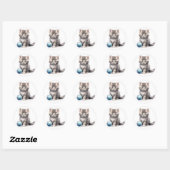 Niedlicher Kittensticker Runder Aufkleber (Blatt)