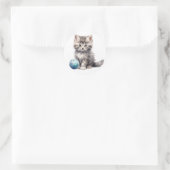 Niedlicher Kittensticker Runder Aufkleber (Tasche)