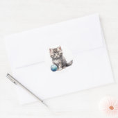Niedlicher Kittensticker Runder Aufkleber (Umschlag)