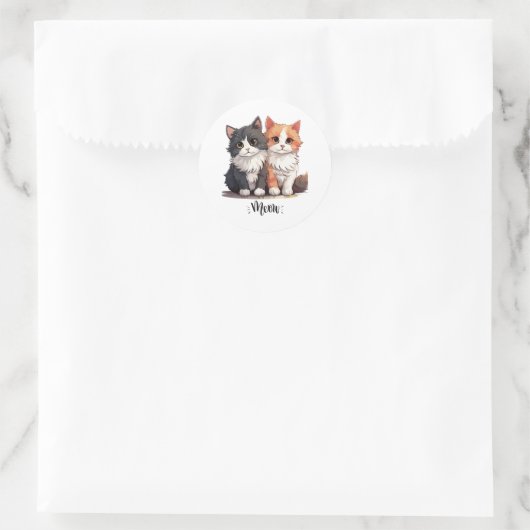 Niedlicher Kittensticker Runder Aufkleber (Tasche)