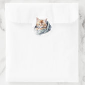 Niedlicher Kittensticker Runder Aufkleber (Tasche)