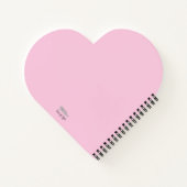 Niedlicher Kitty Cartoon Pink Heart Shaped Spiral Notizblock (Rückseite)