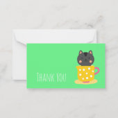 Niedlicher Kitty Cat Minze Teacup Mitteilungskarte (Vorderseite)