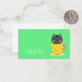 Niedlicher Kitty Cat Minze Teacup Mitteilungskarte (Vorderseite/Rückseite Beispiel)