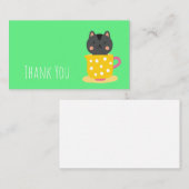 Niedlicher Kitty Cat Minze Teacup Mitteilungskarte (Vorne/Hinten)