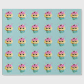 Niedlicher Kitty-kleiner Kuchen Geschenkpapier (Flach)